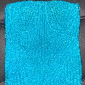 Revolve Boucle Knit Bustier Tube Top